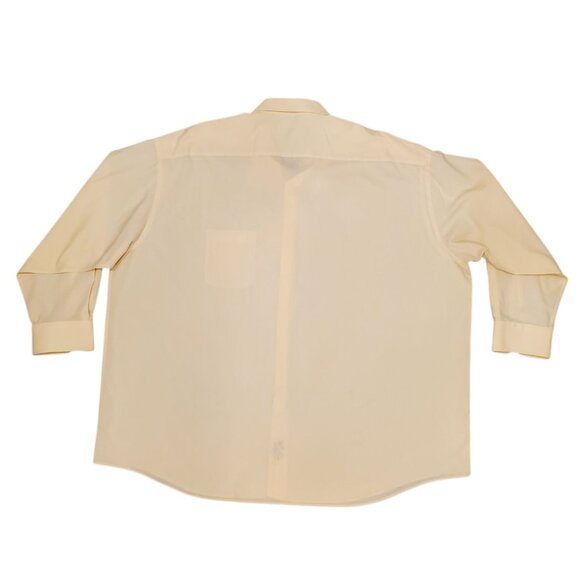 Carlo Pacini Dress Shirt Big Man 22-36/37 Yellow Button Up Long Sleeve Tailored - Picture 4 of 7